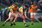 18 May 1997; Billy Dooley of Offaly in action against Charles Keenan of Meath during the Leinster Senior Hurling Championship Preliminary Round match between Offaly and Meath at Cusack Park in Mullingar. Photo by Ray McManus/Sportsfile