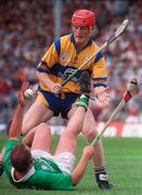 16 June 1996; Brian Lohan of Clare during the Munster GAA Hurling Senior Championship Semi-Final match between Limerick and Clare at Gaelic Grounds in Limerick. Photo by David Maher/Sportsfile