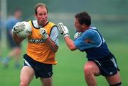 10 June 1997; Brian Stynes and Johnny Barr during a Dublin GAA Senior Football Training Session in Santry, Dublin. Photo by Brendan Moran/Sportsfile