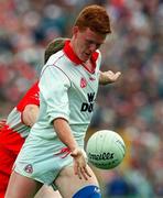 29 June 1997; Ciaran McBride of Tyrone during the Ulster GAA Football Senior Championship Semi-Final match between Tyrone and Derry at St. Tiernach's Park in Clones, Monaghan. Photo by Brendan Moran/Sportsfile