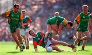 15 September 1996; Dermot Flanagan of Mayo in action against Brendan Reilly of Meath during the GAA All-Ireland Senior Football Championship Final between Meath and Mayo at Croke Park in Dublin. Photo by Ray McManus/Sportsfile