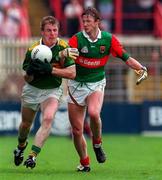 11 August 1996; Eamonn Breen of Kerry in action against Pat Fallon of Mayo during the GAA All-Ireland Senior Football Championship Semi-Final match between Mayo and Kerry at Croke Park in Dublin. Photo by Brendan Moran/Sportsfile