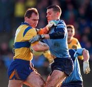 24 November 1996; Francis McInerney of Clare in action against Ciaran Whelan of Dublin during the National Football League Division 2 match between Dublin and Clare at Parnell Park in Dublin. Photo by Ray McManus/Sportsfile