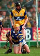 10 May 1997; Frank Lohan of Clare in action against Liam Cahill of Tipperary during the National Hurling League Division 1 match between Clare and Tipperary at Cusack Park in Ennis. Photo by Ray McManus/Sportsfile