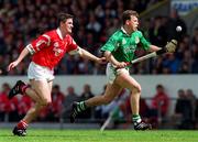 25 May 1996; Gary Kirby of Limerick in action against Fergal McCormack of Cork during the Munster Senior Hurling Championship Quarter-Final between Cork and Limerick at Pairc Ui Chaoimh in Cork. Photo by Ray McManus/Sportsfile
