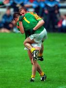 16 August 1997; John McDermott of Meath celebrates with team-mate Paddy Reynolds following the Leinster GAA Senior Football Championship Final between Offaly and Meath at Croke Park in Dublin. Photo by Ray McManus/Sportsfile