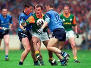 28 July 1996; Paddy Reynolds of Meath is tackled by Paul Bealin and Ciaran Whelan of Dublin during the Leinster Senior Football Championship Final between Dublin and Meath in Croke Park, Dublin. Photo by Ray McManus/Sportsfile