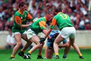 28 July 1996; Paul Curran of Dublin is tackled by the Meath defence during the Leinster Senior Football Championship Final between Dublin and Meath in Croke Park, Dublin. Photo by Ray McManus/Sportsfile