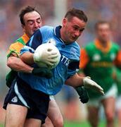 28 July 1996; Paul Curran of Dublin is tackled by Colm Coyle of Meath during the Leinster Senior Football Championship Final between Dublin and Meath in Croke Park, Dublin. Photo by Ray McManus/Sportsfile