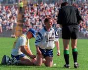1 June 1997; Stephen Ginnity of Monaghan receives medical attention during the Ulster GAA Football Senior Championship Quarter-Final between Monaghan and Derry at St. Tiernach's Park in Clones. Photo by Ray McManus/Sportsfile