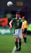 9 June 1999; Denis Irwin of Republic of Ireland during the UEFA European Championships Qualifying Group 8 match between Republic of Ireland and FYR Macedonia at Lansdowne Road in Dublin. Photo by David Maher/Sportsfile