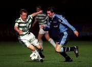 8 October 1999; Eoin Bennis of UCD in action against Gino Brazil of Shamrock Rovers during the Eircom League Premier Division match between UCD and Shamrock Rovers at Belfield Park in UCD, Dublin. Photo by Matt Browne/Sportsfile