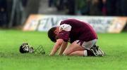 19 September 1999; Galway's Eoin McDonagh following his side's defeat in the All-Ireland U21 Hurling Championship Final between Kilkenny and Galway at O'Connor Park in Tullamore, Offaly. Photo by Brendan Moran/Sportsfile