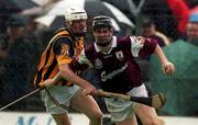 19 September 1999; Eoin McDonagh of Galway in action against Kevin Power of Kilkenny during the All-Ireland U21 Hurling Championship Final between Kilkenny and Galway at O'Connor Park in Tullamore, Offaly. Photo by Brendan Moran/Sportsfile