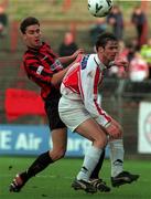 31 October 1999; Shaun Maher of Bohemians, in action Padraig Moran of Sligo Rovers during the Eircom League Premier Division match between Bohemians and Sligo Rovers at Dalymount Park in Dublin. Photo by David Maher/Sportsfile