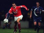 22 October 1999; Gary Haylock of Shelbourne in action against Paul Curran of Derry City during the Eircom League Premier Division match between Shelbourne and Derry City at Tolka Park in Dublin. Photo by David Maher/Sportsfile