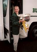 27 September 1999; Meath captain Graham Geraghty carrying the Sam Maguire Cup arrives at the Bank of Ireland All-Ireland Senior Football Championship Final Post Match Reception at the Burlington Hotel in Ballsbridge, Dublin. Photo by Brendan Moran/Sportsfile