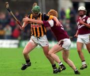 19 September 1999; Henry Shefflin of Kilkenny in action against Enda Linnane of Galway during the All-Ireland U21 Hurling Championship Final between Kilkenny and Galway at O'Connor Park in Tullamore, Offaly. Photo by Brendan Moran/Sportsfile