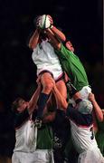2 October 1999; Ireland's Jeremy Davidson in action against Luke Gross of USA during the Rugby World Cup Pool E match between Ireland and USA at Lansdowne Road in Dublin. Photo by Brendan Moran/Sportsfile