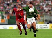 8 September 1999; Kevin Kilbane of Republic of Ireland in action against David Carabott of Malta during the UEFA European Championships Qualifier Group 8 match between Malta and Republic of Ireland at Ta'Qali Stadium in Attard, Malta. Photo by David Maher/Sportsfile