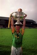 26 September 1999; Meath Captain Graham Geraghty celebrates with his daughter Sophia and the Sam Maguire Cup following the Bank of Ireland All-Ireland Senior Football Championship Final match between Meath amd Cork at Croke Park in Dublin. Photo by Ray McManus/Sportsfile