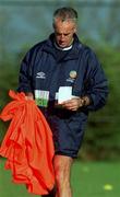 9 November 1999; Manager Mick McCarthy during a Republic of Ireland training session at the AUL Grounds in Clonshaugh, Dublin. Photo by Brendan Moran/Sportsfile