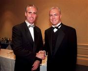 26 October 1997; Republic of Ireland manager Mick McCarthy and former Germany international Franz Beckenbauer, recipient of the International Personality Award, in attendance at the FAI / OPEL International Soccer Awards in the Burlington Hotel, Ballsbridge, Dublin. Photo by David Maher/Sportsfile