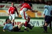 24 September 1999; Eddie Gormley of St Patrick's Athletic in action against Neil Ogden of Shelbourne during the Eircom League Premier Division match between St Patrick's Athletic and Shelbourne at Richmond Park in Inchicore, Dublin. Photo by Brendan Moran/Sportsfile