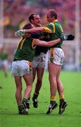 26 September 1999; Meath players, from left, Trevor Giles, Paddy Reynolds and John McDermott celebrate their side's victory following the Bank of Ireland All-Ireland Senior Football Championship Final between Meath and Cork at Croke Park in Dublin. Photo by Matt Browne/Sportsfile