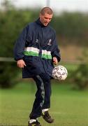 9 November 1999; Roy Keane during a Republic of Ireland training session at the AUL Grounds in Clonshaugh, Dublin. Photo by Brendan Moran/Sportsfile