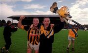 19 September 1999; Kilkenny's Sean Dowling, left, and substitute Paul Buggy celebrate their victory following the All-Ireland U21 Hurling Championship Final between Kilkenny and Galway at O'Connor Park in Tullamore, Offaly. Photo by Brendan Moran/Sportsfile