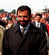 11 September 1999; Owner Sheikh Mohammad in the parade ring after his horse Daylami won the Esat Digifone Champion Stakes at Leopardstown Racecourse in Dublin. Photo by Damien Eagers/Sportsfile