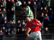 30 October 1999; Terry Palmer of Shamrock Rovers in action against Gary Haylock of Shelbourne during the Eircom League Premier Division match between Shamrock Rovers and Shelbourne at Morton Stadium in Santry, Dublin. Photo by Damien Eagers/Sportsfile