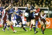 19 January 2007; Stephen Keogh, Leinster, is tackled by Willie Walker, left, and Iain Balshaw, Gloucester. Heineken Cup, Pool 2, Round 6, Leinster v Gloucester, Kingsholm, Gloucester, England. Picture credit: Brendan Moran / SPORTSFILE