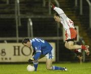 20 January 2007; Martin Cahill, Cavan, in action against Niall Gormley, Tyrone. Gaelic Life Dr. McKenna Cup, Section B, 3rd Round, Cavan v Tyrone, Kingspan Breffni Park, Co. Cavan. Photo by Sportsfile