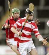 21 January 2007; Sean Horan, Cork Institute of Technology (CIT), in action against Jonathan O'Callaghan, Cork. Waterford Crystal Senior Hurling Quarter-Final, Cork Institute of Technology (CIT) v Cork, Pairc Ui Chaoimh, Cork. Photo by Sportsfile *** Local Caption ***