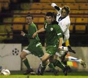25 January 2007; James O'Brien, Republic of Ireland, in action against Salvatore Caturano, Italy. UEFA U17 Championships Qualifier, Republic of Ireland v Italy, Tolka Park, Dublin. Picture credit: Pat Murphy / SPORTSFILE
