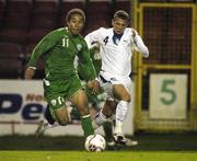25 January 2007; Sean Scannell, Republic of Ireland, in action against Nicolo Buono, Italy. UEFA U17 Championships Qualifier, Republic of Ireland v Italy, Tolka Park, Dublin. Picture credit: Pat Murphy / SPORTSFILE