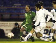 25 January 2007; Sean Scannell, Republic of Ireland, in action against Federico Masi and Vincenzo Nitride, Italy. UEFA U17 Championships Qualifier, Republic of Ireland v Italy, Tolka Park, Dublin. Picture credit: Pat Murphy / SPORTSFILE
