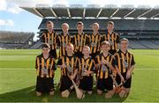 7 September 2014; The Kilkenny hurling team, back row, from left, Padhraic Foley, Poulacappe NS, Callan, Co. Kilkenny, Carthlach Daly, Bunscoil Bhothar na Naomh, Lismore, Co. Waterford, Darragh Core, St. Mary's NS, Ratharney, Co. Westmeath, Niall McNally, Kildalkey NS, Kildalkey, Co. Meath, and Sean Connaughton, Carrabane NS, Athenry, Co. Galway. Front row, from left, Conor Kehoe, Glynn NS, Mullin's Co. Carlow, Aidan O'Brien, St. Joseph's NS, Dundalk, Co. Louth, Shawn Meehan, St. Patrick's NS, Drumshanbo, Co. Leitrim, Liam Moore, St. Canices' Co-Ed, Kilkenny, Co. Kilkenny, and James Fitzpatrick, Lisaniskey NS, Ballydooley, Co. Roscommon. INTO/RESPECT Exhibition GoGames. Croke Park, Dublin. Picture credit: Pat Murphy / SPORTSFILE