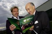 19 January 2007; Former Uefa referee Anders Frisk, left, with David Elleray, Member of the Uefa refereeing committee at the launch of the Referee Development Plan by the Football Association of Ireland. Great Southern Hotel, Dublin Airport, Dublin. Picture credit: David Maher / SPORTSFILE