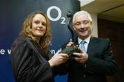 25 January 2007; Martina Gillen is presented with the award for Leading Lady by Gerry McQuaid, Commercial Director, O2, at the 02 Golf Writers of Ireland Awards 2007. Elm Park Golf Club, Nutley House, Nutley Lane, Donnybrook, Dublin. Picture credit: Brendan Moran / SPORTSFILE