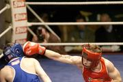 26 January 2007; Carl Frampton, right, lands a punch on Ryan Lindbery, National Senior Boxing Championship Semi Finals, National Stadium, Dublin. Picture credit: Ray Lohan / SPORTSFILE *** Local Caption ***