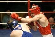 26 January 2007; Aodh Carlyle, right, in action against Eamon Touhey. National Senior Boxing Championship Semi Finals, National Stadium, Dublin. Picture credit: Ray Lohan / SPORTSFILE *** Local Caption ***