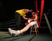 11 January 2007; William McLaughlin in his corner. Smithwicks Ulster Senior Amateur Boxing Championship Finals, Ulster Hall, Belfast, Co. Antrim. Picture credit: Oliver McVeigh / SPORTSFILE