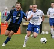 27 January 2007; Conor Downey, Linfield, in action against Kieran O'Connor, Armagh City. Carnegie Premier League, Armagh City v Linfield, Holm Park, Armagh. Picture Credit: Oliver McVeigh / SPORTSFILE