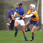 28 January 2007; Vincent Doheny, Tipperary, in action against Darragh Shannon, Clare. Waterford Crystal Cup Semi Final, Clare v Tipperary, Meelick, Co. Clare. Picture Credit: Kieran Clancy / SPORTSFILE