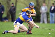 28 January 2007; Philip Maher, Tipperary, in action against Derek Quinn, Clare. Waterford Crystal Cup Semi Final, Clare v Tipperary, Meelick, Co. Clare. Picture Credit: Kieran Clancy / SPORTSFILE