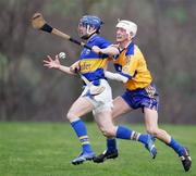 28 January 2007; Paul Kelly, Tipperary, in action against Darragh Shannon, Clare. Waterford Crystal Cup Semi Final, Clare v Tipperary, Meelick, Co. Clare. Picture Credit: Kieran Clancy / SPORTSFILE