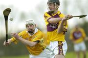 28 January 2007; Michael Doyle, Wexford, in action against Malachy Molloy, Antrim. Walsh Cup, Wexford v Antrim, St Martin's, Piercetown, Wexford. Picture Credit: Brian Lawless / SPORTSFILE